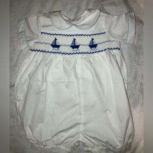 Annafie traditional children’s wear baby infant sailboat onesie NWT sz 3 months